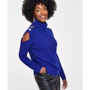 INC International Concepts Blue Turtleneck Sweater